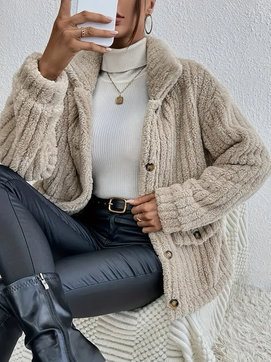 Emilia | Double-Sided Velvet Button Cardigan