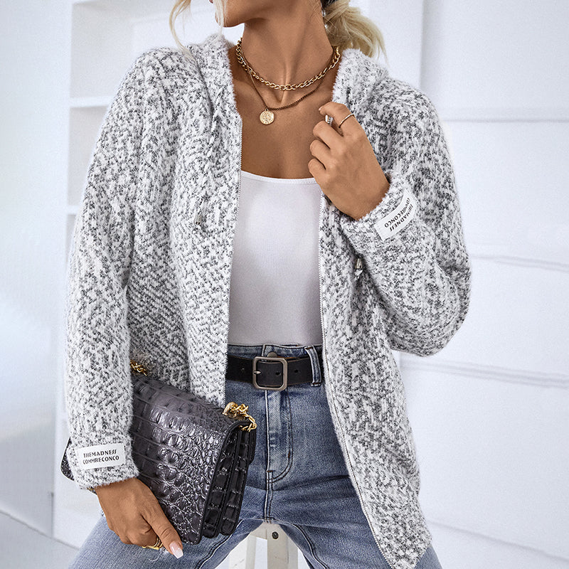 Casual Hooded Knitted Cardigan