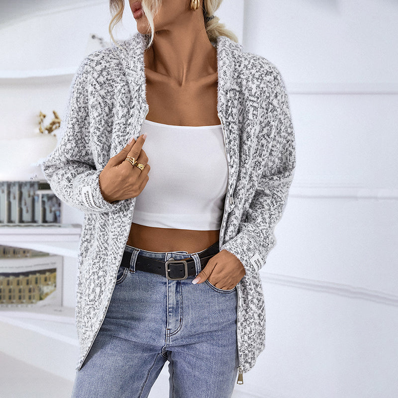 Casual Hooded Knitted Cardigan