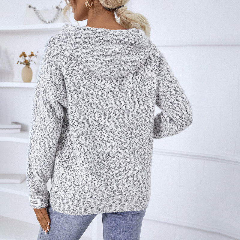 Casual Hooded Knitted Cardigan