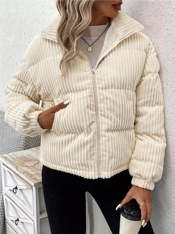 Corduroy Zip-Up Collar Jacket