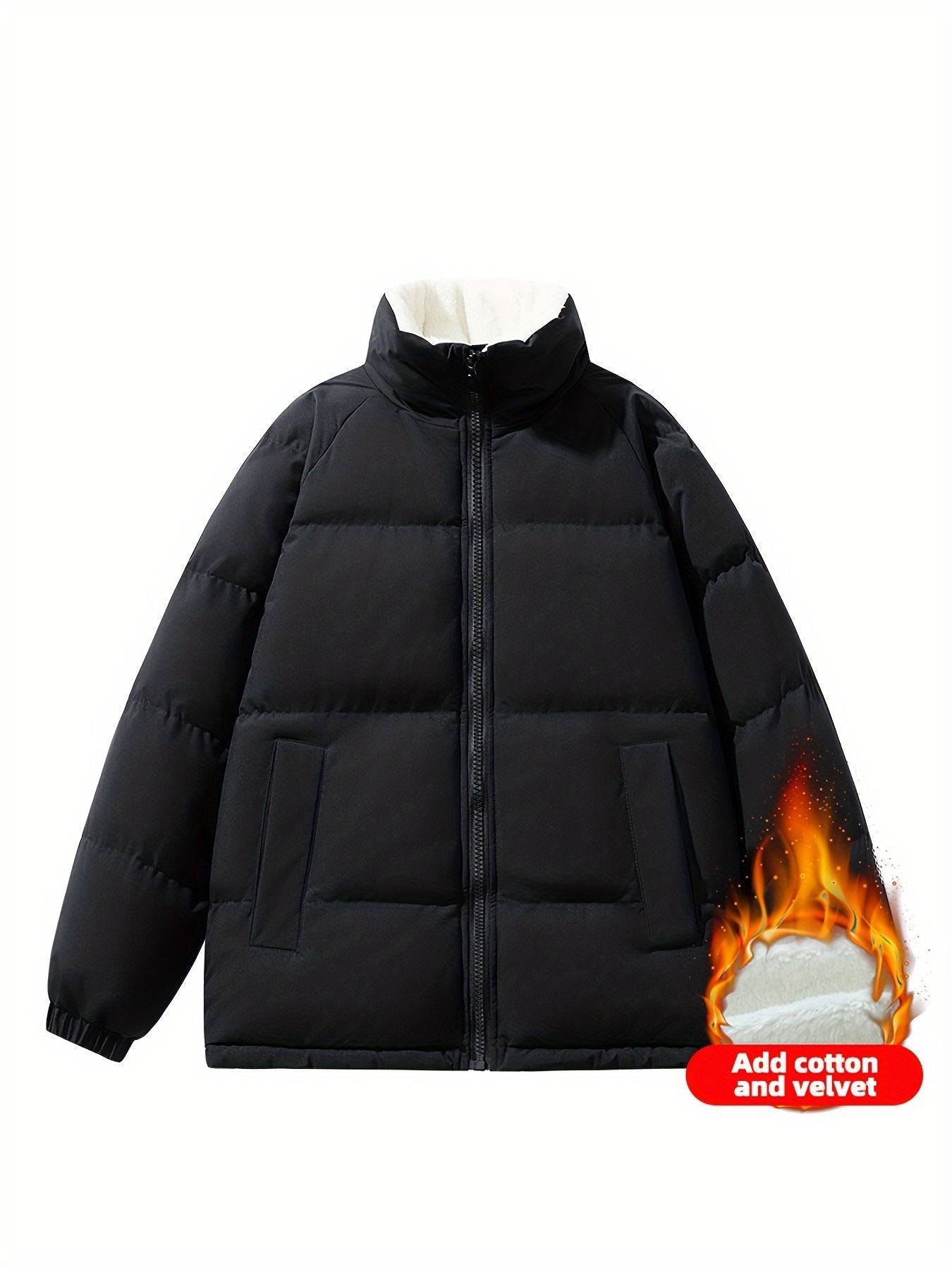 Stylish Warm Fleece Puffer Winter Jacket