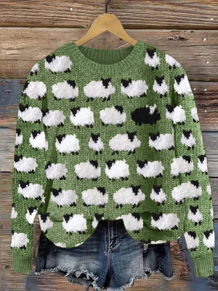 Diana™ | Knitted Sweater with Christmas Trees