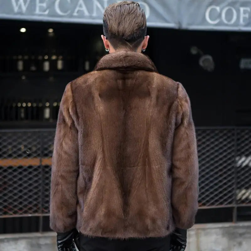 MARCO | New Winter Men Luxurious Faux Mink Coat