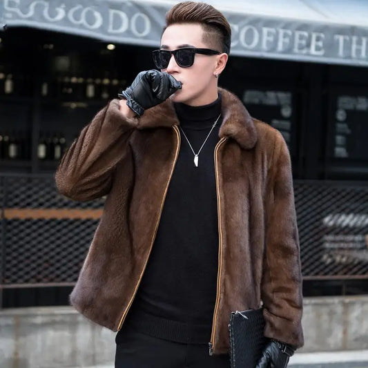 MARCO | New Winter Men Luxurious Faux Mink Coat