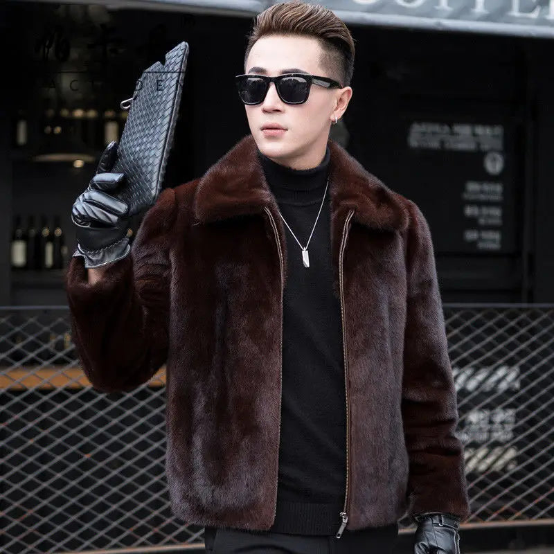 MARCO | New Winter Men Luxurious Faux Mink Coat