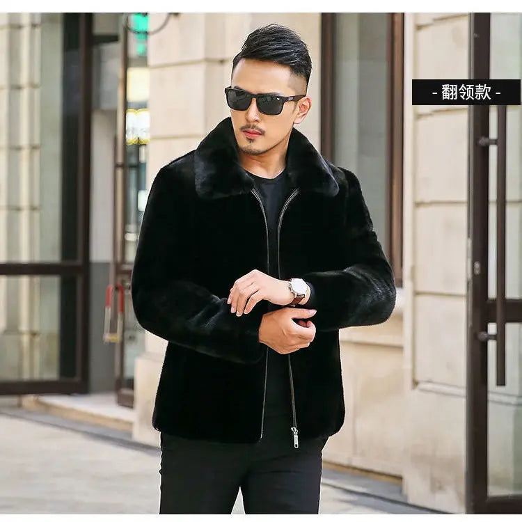 MARCO | New Winter Men Luxurious Faux Mink Coat