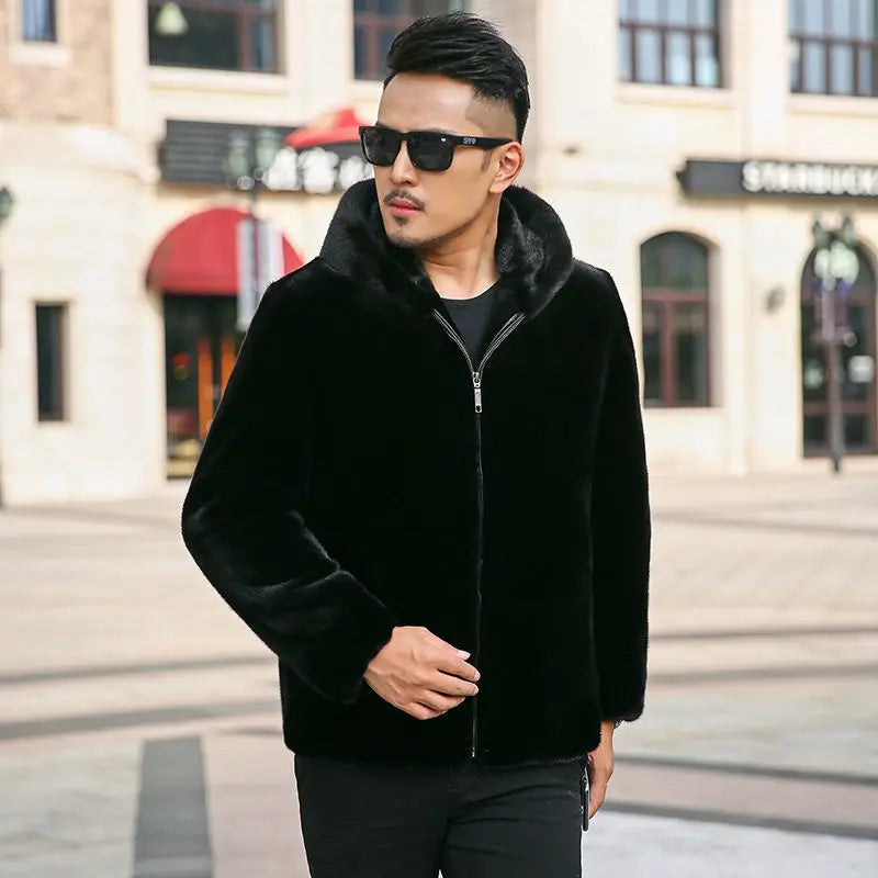 MARCO | New Winter Men Luxurious Faux Mink Coat