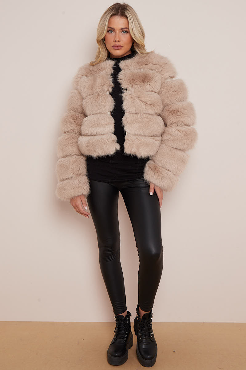 MIRANDA | Ultra Soft Beige Faux Fur Jacket