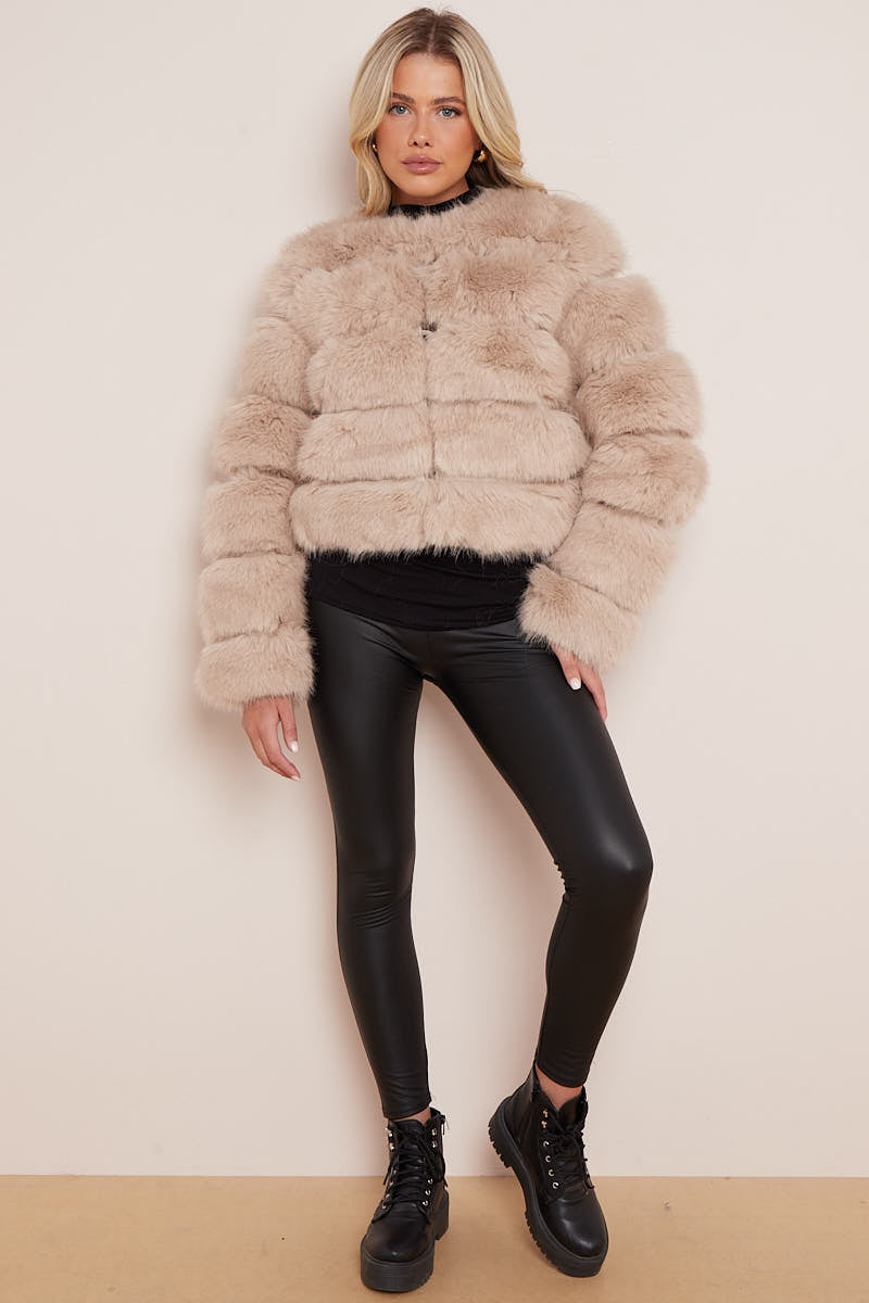 MIRANDA | Ultra Soft Beige Faux Fur Jacket