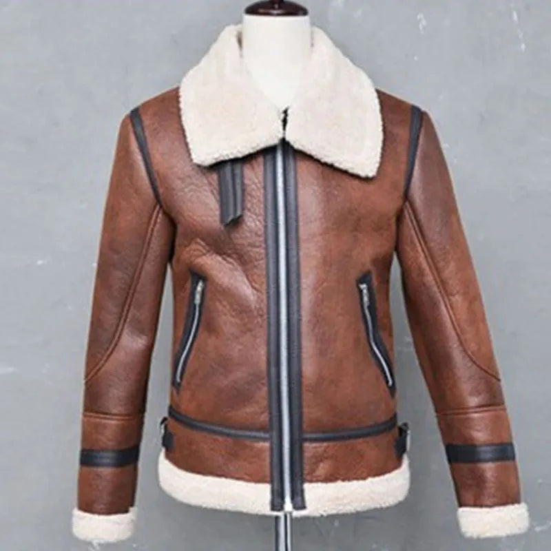 MARCO | Fur Collar Leather Jacket