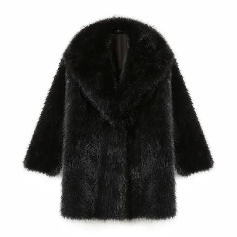 MIRANDA | Lapels Faux Fur Coat