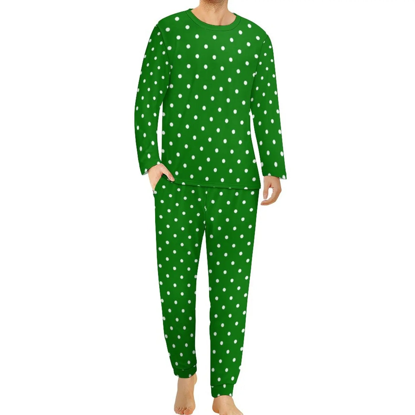 Nordisk julepysjamas Daglig todelt vintagetrykk Kawaii pyjamassett Herre Langermet Uformelt Grafisk Natttøy 3XL 4XL 5XL 