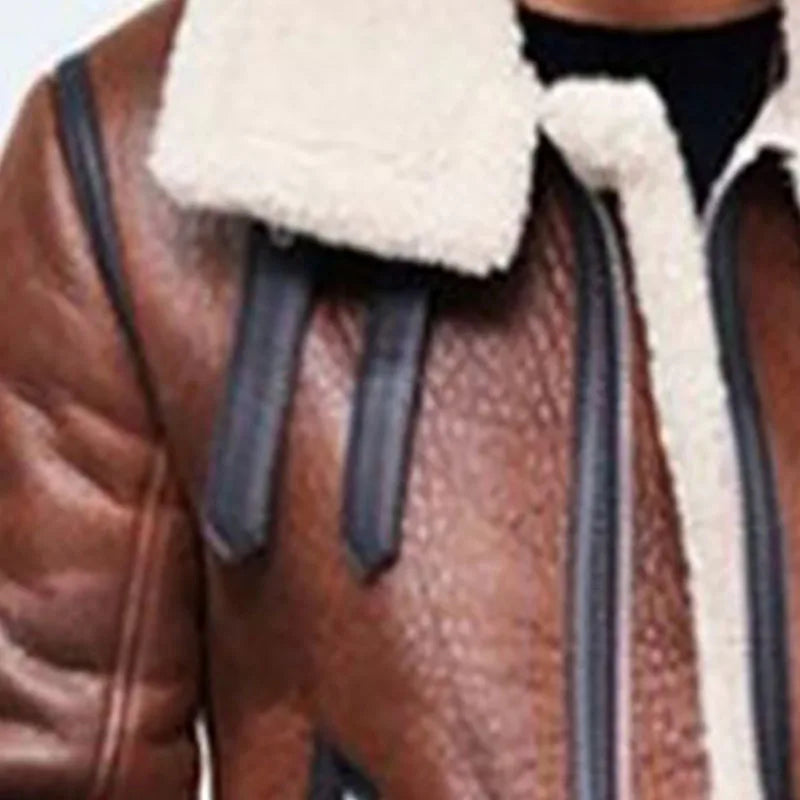 MARCO | Fur Collar Leather Jacket