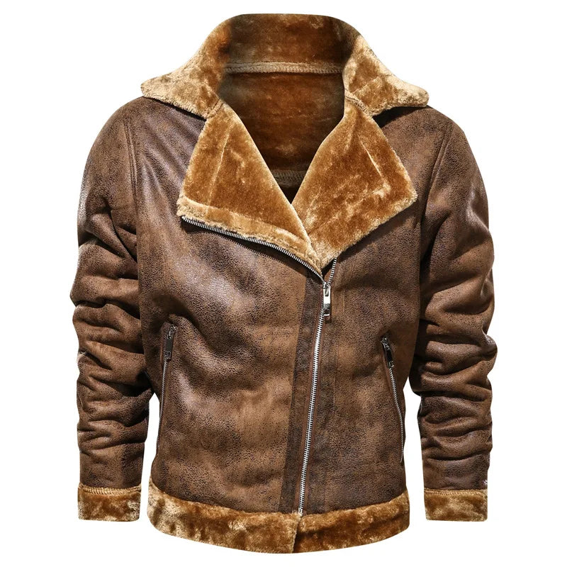 MARCO | Winter Fur Leather Suede Coat Retro