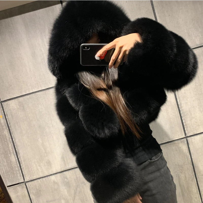 MIRANDA | Furry Cropped Faux Fur Coat