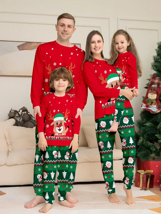 Christmas Moose Family Matchende Pyjamassett 