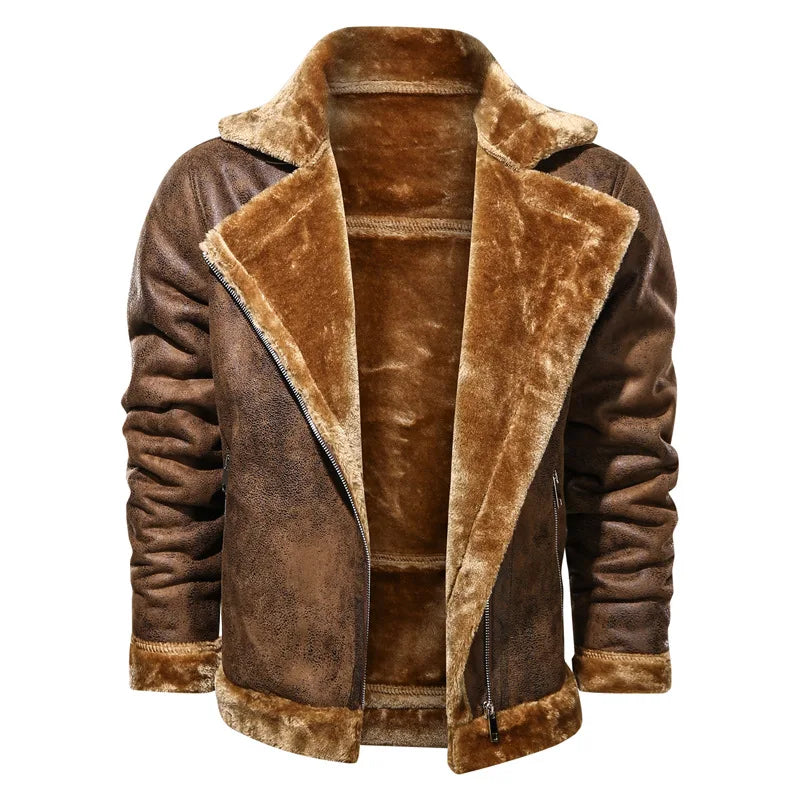 MARCO | Winter Fur Leather Suede Coat Retro