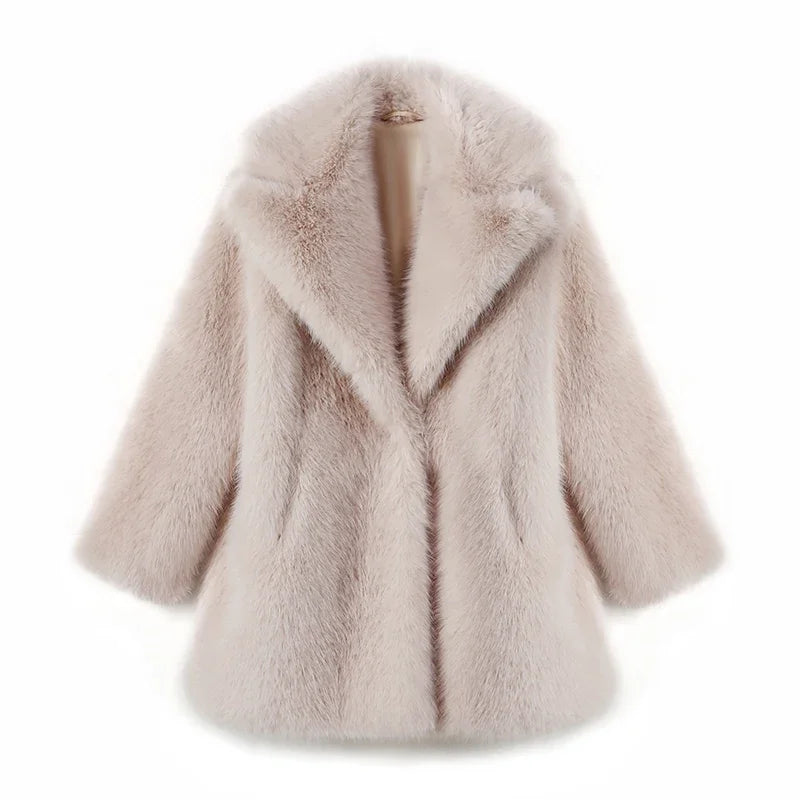 MIRANDA | Lapels Faux Fur Coat