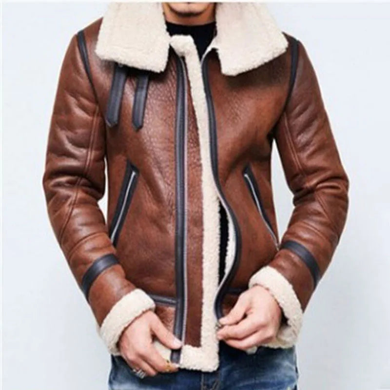 MARCO | Fur Collar Leather Jacket