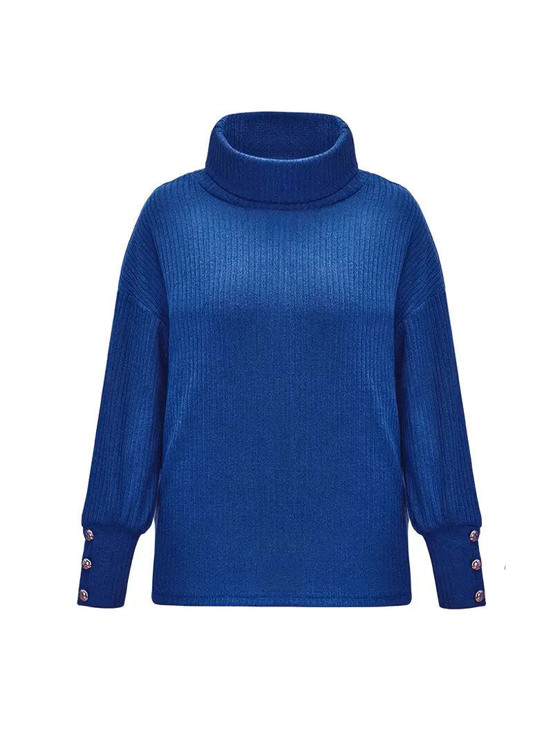 Uformell genser i svart bomull med turtleneck